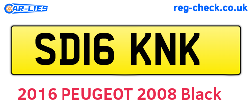 SD16KNK are the vehicle registration plates.