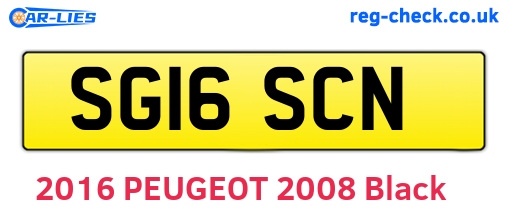 SG16SCN are the vehicle registration plates.
