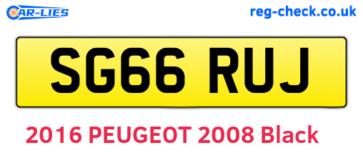 SG66RUJ are the vehicle registration plates.