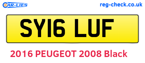 SY16LUF are the vehicle registration plates.