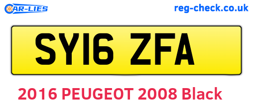 SY16ZFA are the vehicle registration plates.