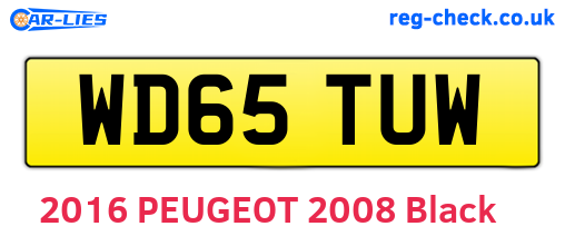WD65TUW are the vehicle registration plates.