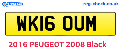 WK16OUM are the vehicle registration plates.