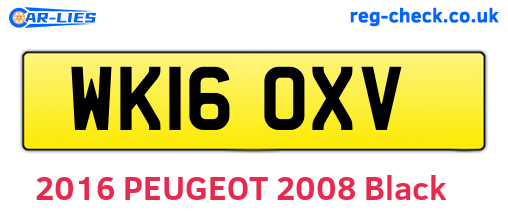 WK16OXV are the vehicle registration plates.