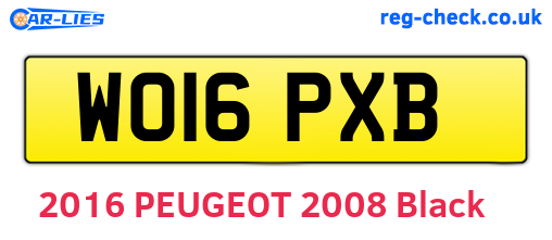 WO16PXB are the vehicle registration plates.