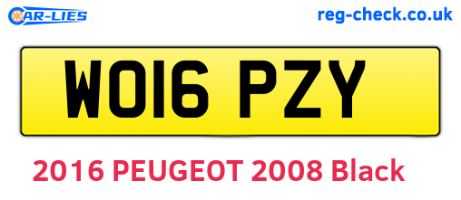 WO16PZY are the vehicle registration plates.