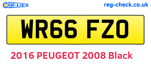 WR66FZO are the vehicle registration plates.
