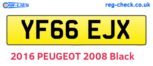 YF66EJX are the vehicle registration plates.