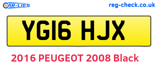 YG16HJX are the vehicle registration plates.