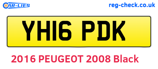 YH16PDK are the vehicle registration plates.