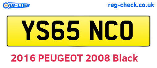 YS65NCO are the vehicle registration plates.