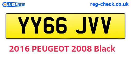 YY66JVV are the vehicle registration plates.