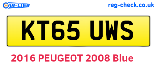 KT65UWS are the vehicle registration plates.