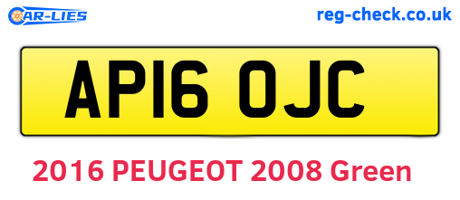 AP16OJC are the vehicle registration plates.