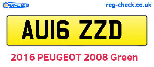 AU16ZZD are the vehicle registration plates.