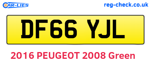DF66YJL are the vehicle registration plates.
