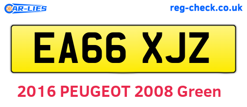 EA66XJZ are the vehicle registration plates.