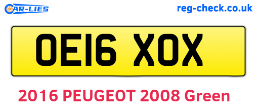 OE16XOX are the vehicle registration plates.