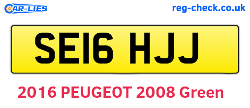 SE16HJJ are the vehicle registration plates.