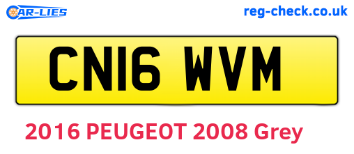 CN16WVM are the vehicle registration plates.