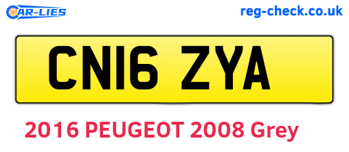 CN16ZYA are the vehicle registration plates.