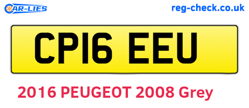 CP16EEU are the vehicle registration plates.