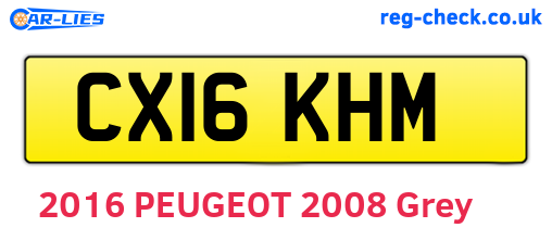 CX16KHM are the vehicle registration plates.