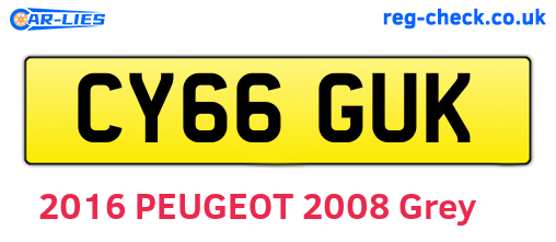 CY66GUK are the vehicle registration plates.
