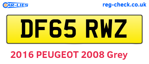 DF65RWZ are the vehicle registration plates.