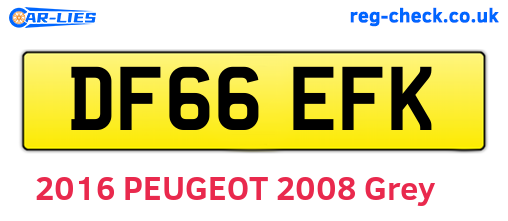 DF66EFK are the vehicle registration plates.