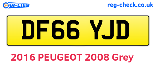 DF66YJD are the vehicle registration plates.