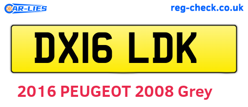 DX16LDK are the vehicle registration plates.