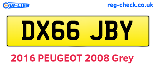 DX66JBY are the vehicle registration plates.