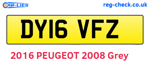 DY16VFZ are the vehicle registration plates.