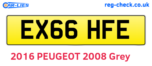 EX66HFE are the vehicle registration plates.