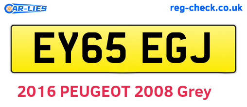 EY65EGJ are the vehicle registration plates.