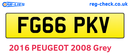 FG66PKV are the vehicle registration plates.