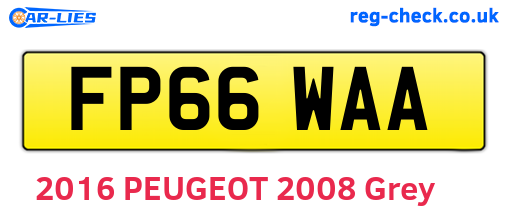 FP66WAA are the vehicle registration plates.