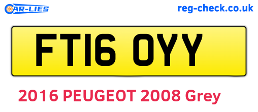 FT16OYY are the vehicle registration plates.