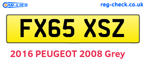 FX65XSZ are the vehicle registration plates.
