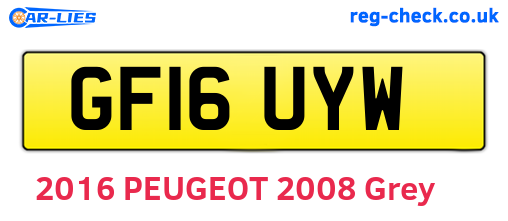 GF16UYW are the vehicle registration plates.