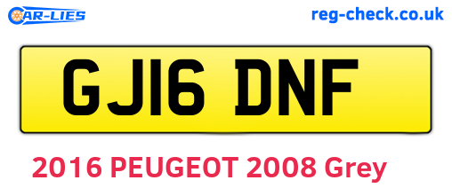 GJ16DNF are the vehicle registration plates.