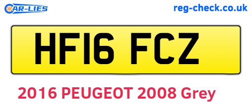 HF16FCZ are the vehicle registration plates.
