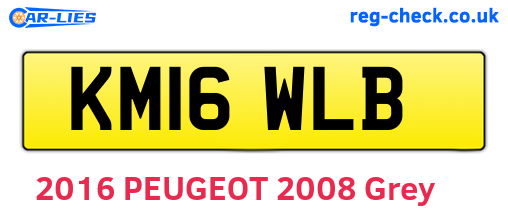 KM16WLB are the vehicle registration plates.