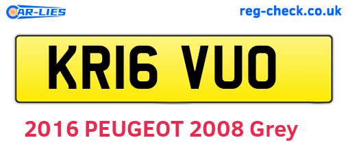 KR16VUO are the vehicle registration plates.