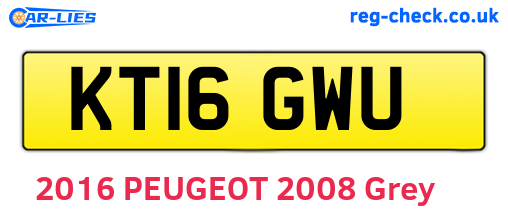 KT16GWU are the vehicle registration plates.