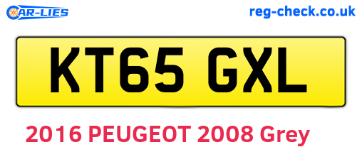 KT65GXL are the vehicle registration plates.