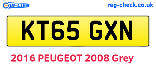 KT65GXN are the vehicle registration plates.