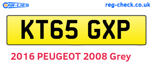 KT65GXP are the vehicle registration plates.