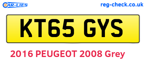 KT65GYS are the vehicle registration plates.